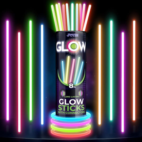 100 stk. Glow Sticks 20 cm Glow Sticks, Selvlysende forsyninger, Påske, Jul, Halloween festartikler.