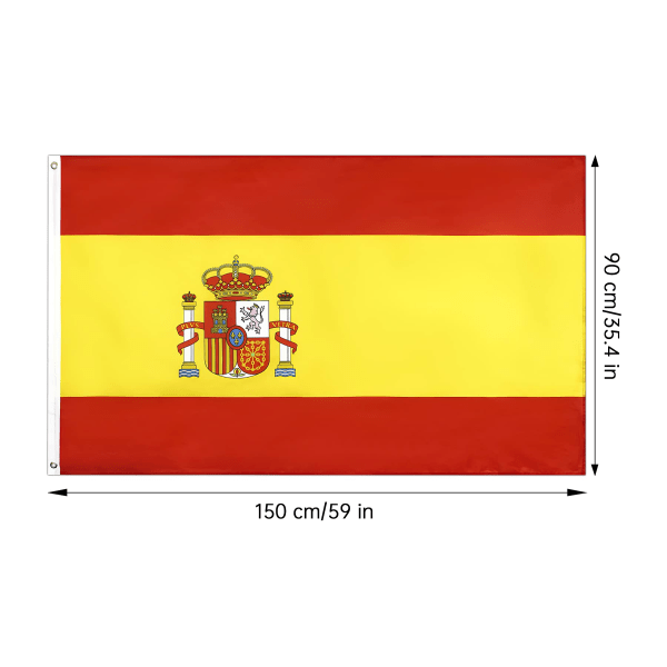 2 st Spanien flagga 3x5 fot 2022 VM-dekorationer