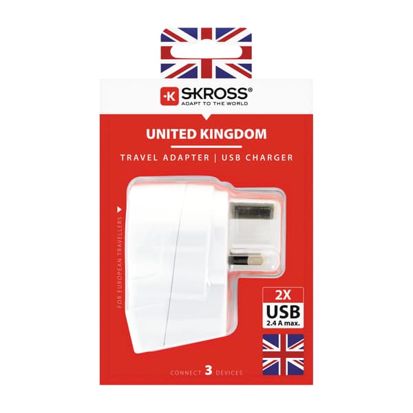 Rejseadapter - Europa til Storbritannien, USB 113