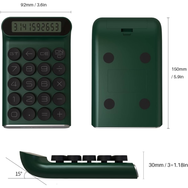 Mekanisk Kalkulator med Brytere, Håndholdt for Daglig og Grunnleggende Kontorbruk, 10-Siffer Stor LCD-Skjerm