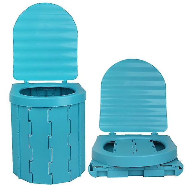 Bærbar Camping Toilet Bærbar Sammenklappelig Toilet med Låg Vandtæt Porta Potty Bil RV Telt Toilet Spand Toilet Potte Sort black