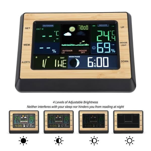 Väderstation Väderprognos Station Klocka Trådlös Pooltermometer Termometer VÄDERSTATION