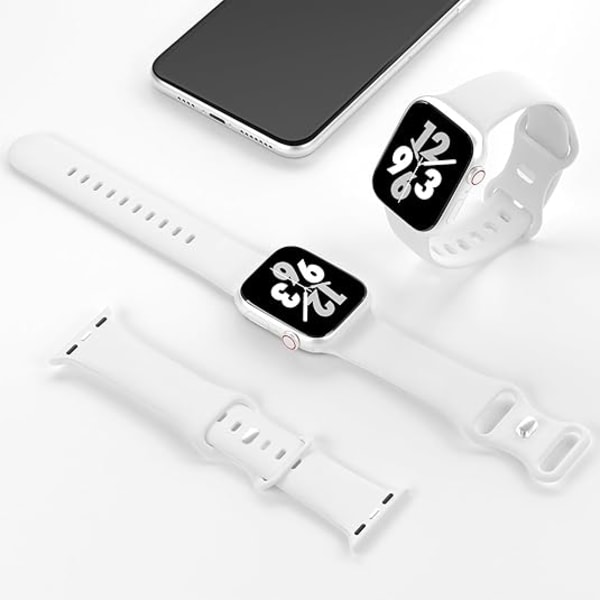 Tämä ranneke on yhteensopiva Apple Watchin kanssa, tämä ranneke sopii iWatch Series Ultra/Ultra 2 9/8/7/6/5/4/3/2/1 SE -malleihin White L