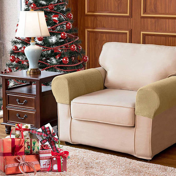 Sofa Armrest Protectors for Armchairs, Sofas, Non-Slip Armchair, 2PCS/Set ，Fleece Premium， Stretchy Chair Sofa Couch Arm Protector Stretch Fit