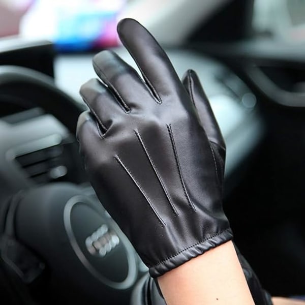 Herrar Läderhandskar Touchscreen Vinterhandskar med Thinsulate Innerfleece Svart Konstläder Vantar
