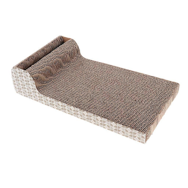 Horisontal kattekradsebræt, kæledyrsudstyr, kattelegetøj, bølgepap kattekradse sofa, katteseng med katteurt