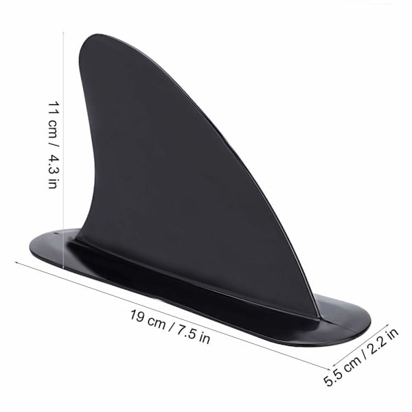 Surf-lautaevä Surffaus Evät Kestävä PVC Skeg Musta 1kpl