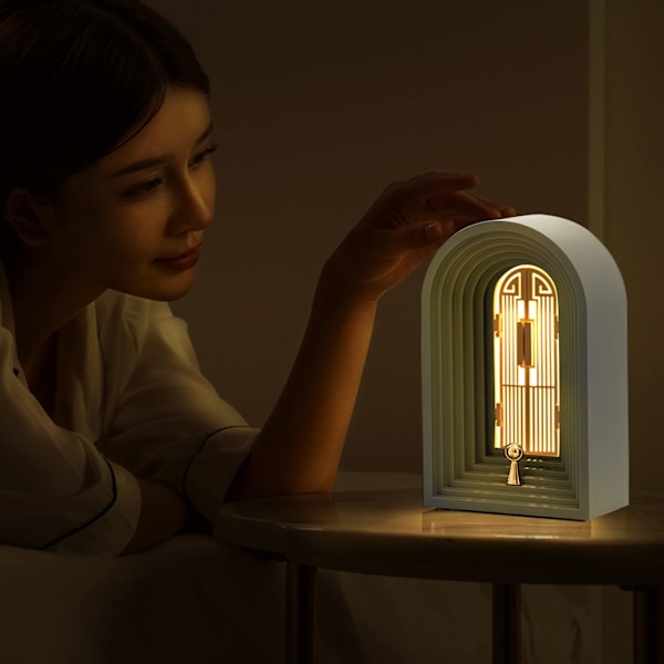 Mini Bluetooth-högtalare med skrivbordslampa - Bärbar 1200mAh grå