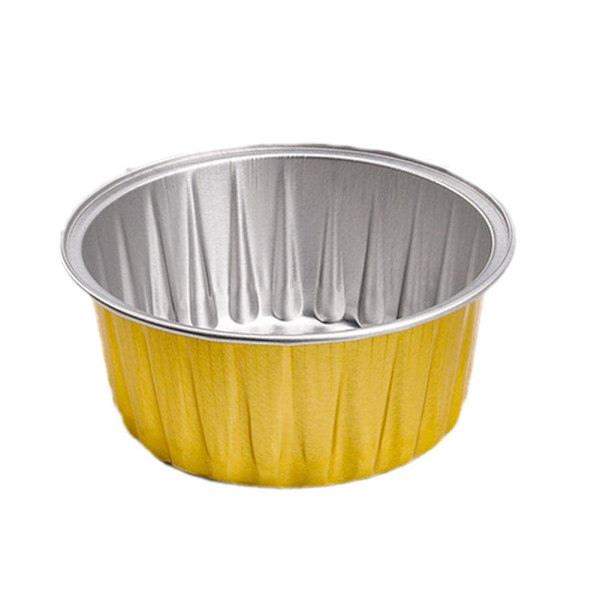 Aluminiumfolie bakformar, 50 st återanvändbara aluminiumfolieformar Ramekins Cupcake bakformar Mini puddingformar för födelsedag jul (130 ml)
