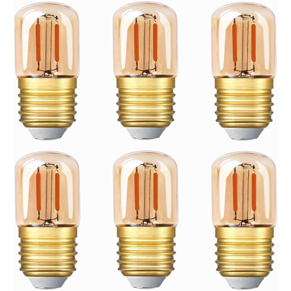 Mini LED-rørpære, 1W E27-sokkel 2200K varm hvid 6-pakning