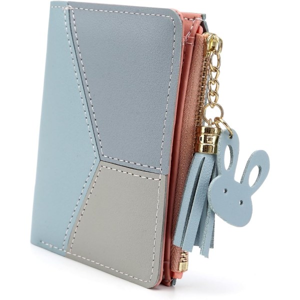 Små plånböcker för kvinnor, tofsar PU-lädermynt Blixtlåsficka för flickor med kaninformade metalltofsar hängande handväska