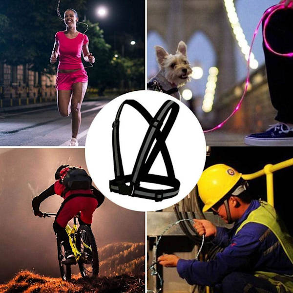 Høy synlighet vest seler reflekser reflekterende vest for jogging og utendørs jogging svart