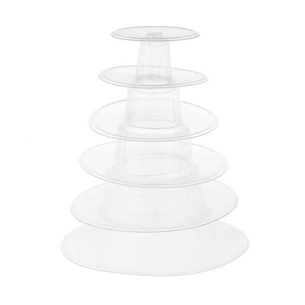 Kageopsats - Rund Macaron Tårn - 6 Lag - Festdisplay - Bryllup
