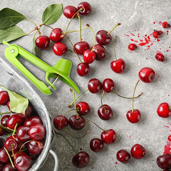 Kirschentkerner-Entferner, Kirschfrucht-Küchen-Olivenkern-Entferner-Entkernungswerkzeug-Samen-Gadget-Entkerner-Entferner (Grün)
