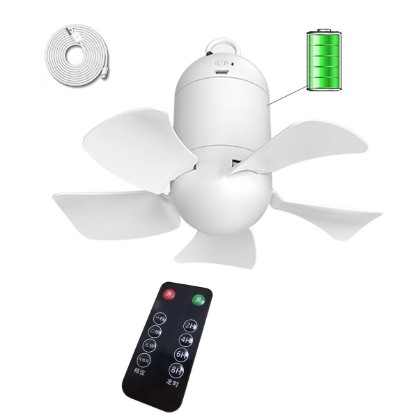 Bærbar Camping Fan Mini 4000mah Telt Fan Til Loftsvifte