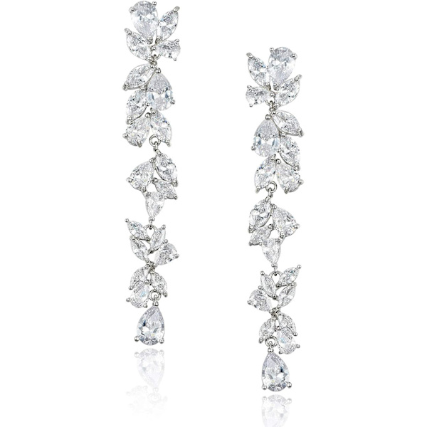 Cubic Zirconia Bryllupsøreringe til Kvinder Bruder, Krystal Chandelier Bryllup Drop Øreringe til Galla eller Skønhedskonkurrence
