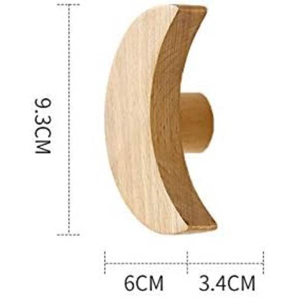 Barnväggkrok i trä, väggkrok, väggmonterad klädhängare (2-pack)