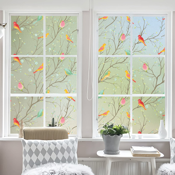 Privacy Window Film Frosted Stained Glass Film 45*200cm