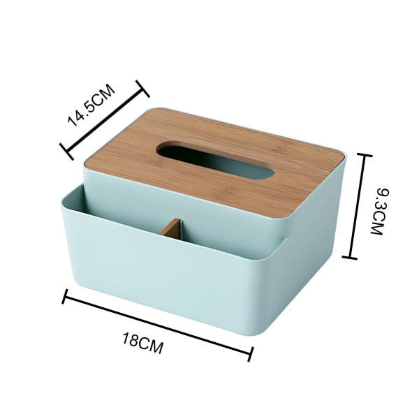 3 i 1 Tissue Box Holder Rektangulær, Tissue Holder med Opbevaring til Hjem, Kontor, Bil (Grøn)