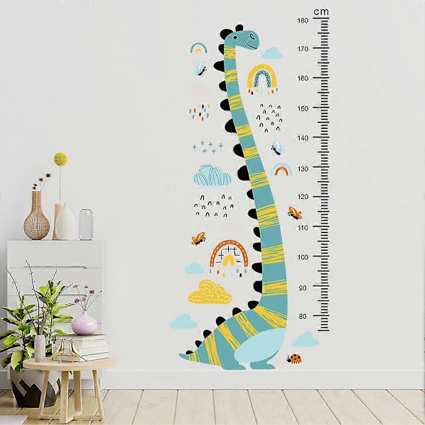 En uppsättning dinosaurie väggdekaler med måttband, väggdekoration