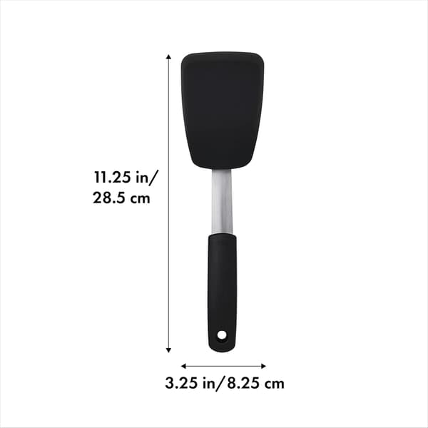 Fleksibel stekespade i silikon, svart