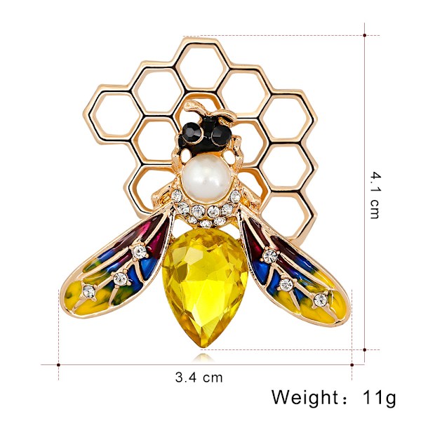 Rhinestone söpö hyönteinen mehiläinen rintaneula rintaneula huivi klipsi