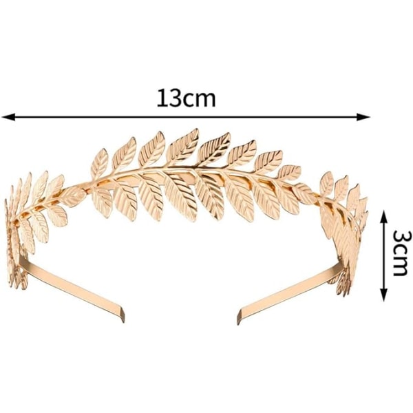 Romske gudinne pannebånd, kvinners hårbånd gull hodeplagg brud, jenter laurbærkrans hårtilbehør gyllen bryllup boho blad hårkrone tilbehør