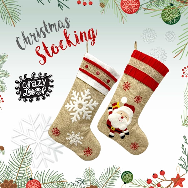 2-pack julstrumpor i juteväv