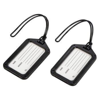 Matkalappu 2 kpl:n pakkaus Black Plastic