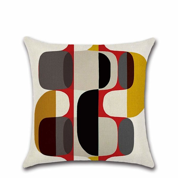 St Kuddfodral 45 x 45 cm, Fyrkantigt Dekorativt Örngott Soffkudde Fodral Färgglatt Geometriskt Mingon Mönster Bomull Linne Heminredning