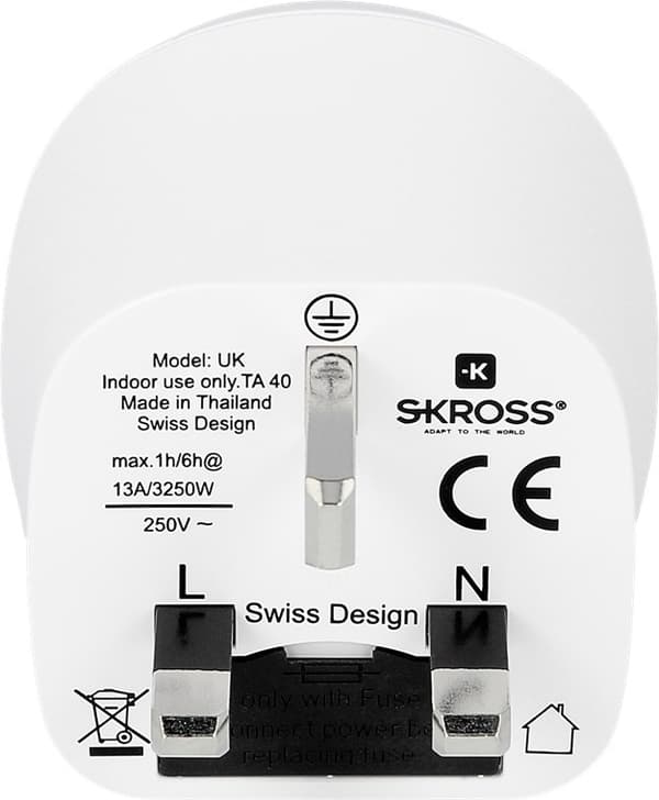 Adapter Europa til Storbritannien White 68
