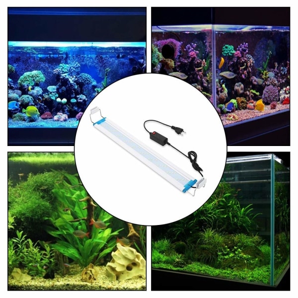 LED-akvariebelysning, LED-lampa, 18-58cm Mycket tunt akvarium
