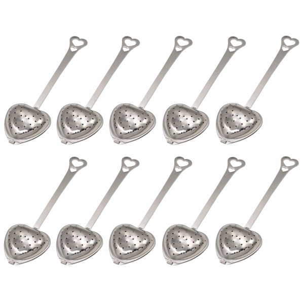 10 stk. hjerteformet te-infuser - rustfrit stål