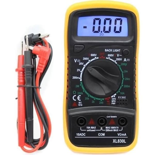 Multimeter Amperemeter Voltmeter Digital Elektrisk Tester LCD-Display 600v
