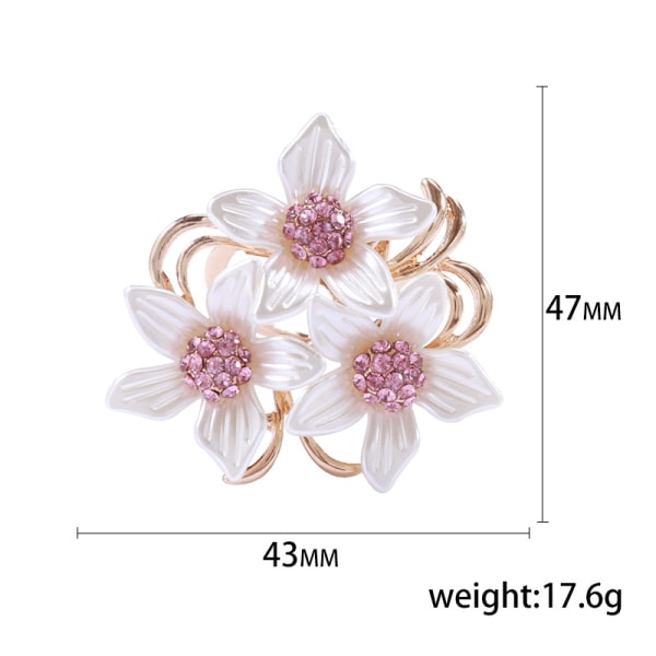 Broche Pin Stilfulde blomster Broche med skabt krystal 17,6g
