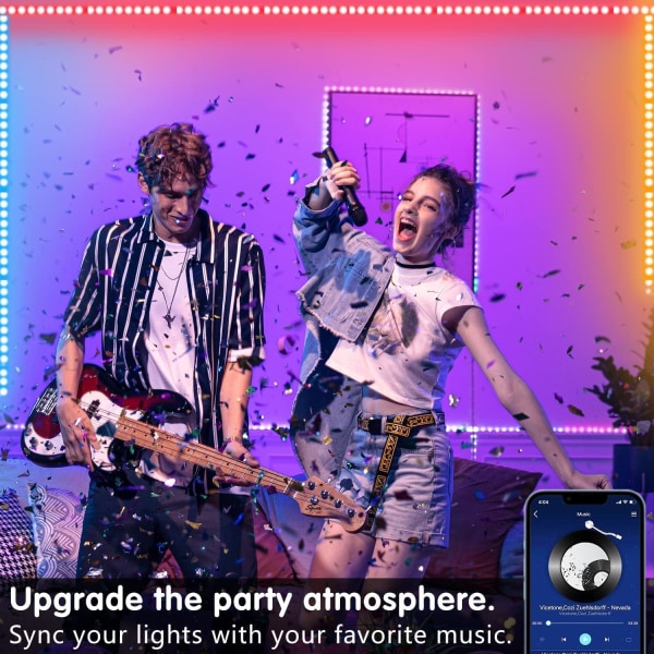 10M LED-lysstripe Bluetooth Smart App-kontroll Musikk Synkronisering Fargeendring RGB LED-lysstriper med fjernkontroll
