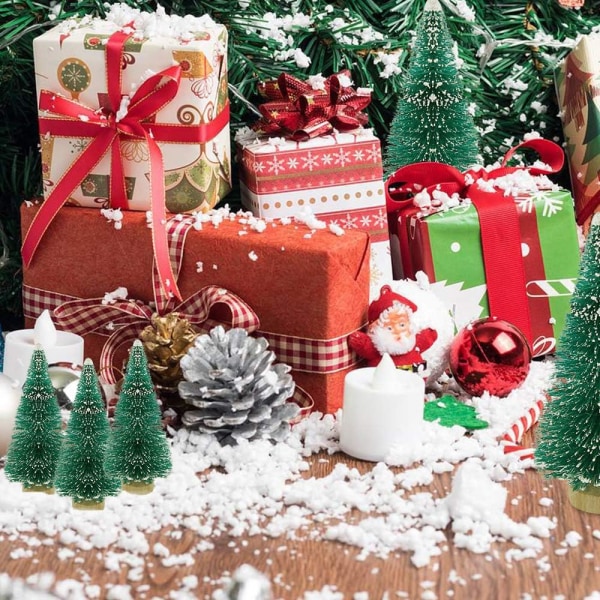 Juletrær, Kunstig Juletrær Mini Sisaltrær med Trebase Ideelt for Juledekorasjon, Soverom, DIY, Fest (34 stk)