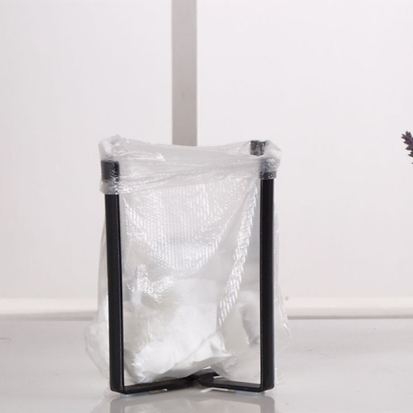 Kjøkken Plastpose Tørkestativ Holder, Multifunksjonell (Svart)