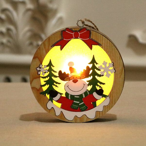 LED-julgransprydnad i trä, 2 st (älg)