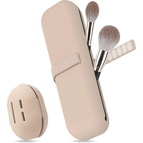 Rejsemakeupbørsteholder, Silikon Kosmetikbørster, Makeup Svampeetui, Bærbar Vandafvisende Makeupværktøjer