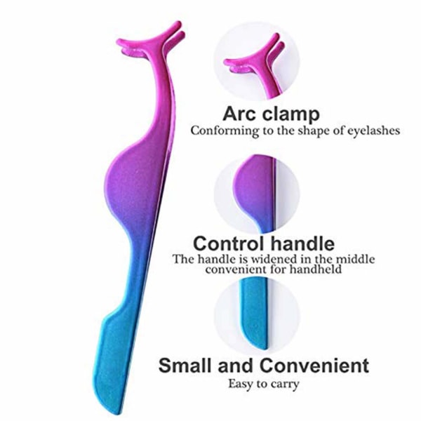 Falske øyevipper i rustfritt stål klipsfjerner pinsett (farget)