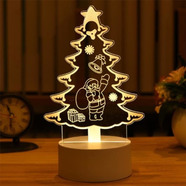 USB-drevet 3D skrivebord glødende LED juletræ (juletræ)