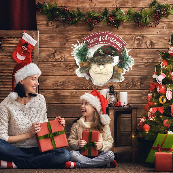 Julkrans Dekoration Dörrkrans, Tomte Dörrkrans, Framsida Dörr Julkrans, Julparty Rekvisita Dekoration 23 *​​​​ 23*​​4cm