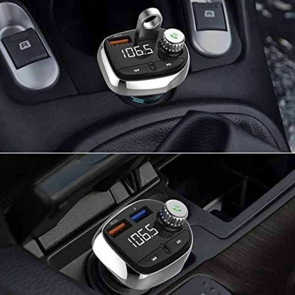 T61 Bluetooth Håndfri Bil Kit MP3 Afspiller QC3.0 USB Oplader FM Transmitter