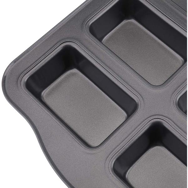 2-pack Mini Brödform - 8 Håligheter Icke-klibbig Mini Brödform Browniekakaform Brödformar Kolstål Bakform