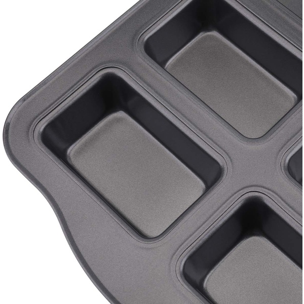 2 Pak Mini Brødform - 8 Hullet Non-Stick Mini Brødform Brownie Kageform Brødforme Kulstofstål Bageform
