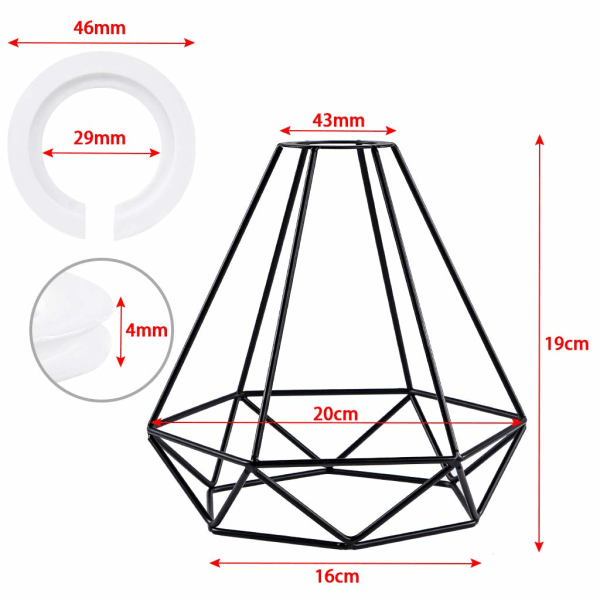 Lampeskærm Loft, Metallampeskærme, Ledningslysskærm Sort, til køkken, spisestue, soveværelse, entre