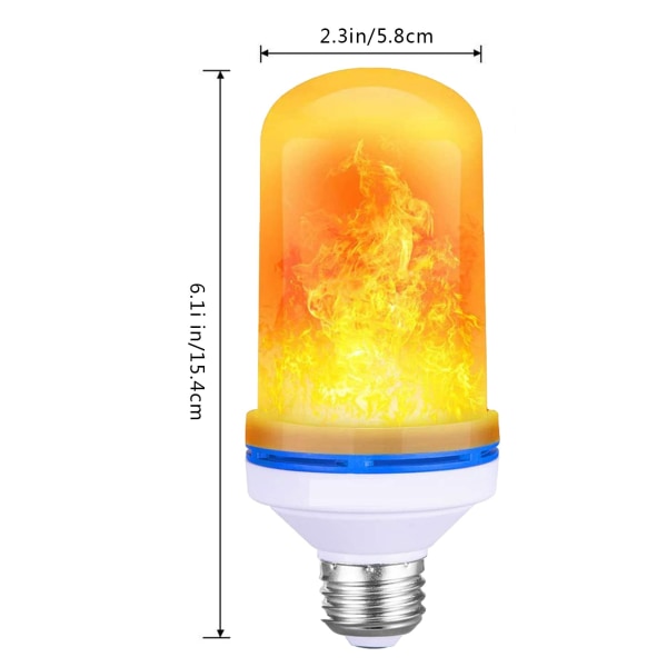 Flame Light Bulb E27 5W LED, 4 Lights Flame Color (gul)