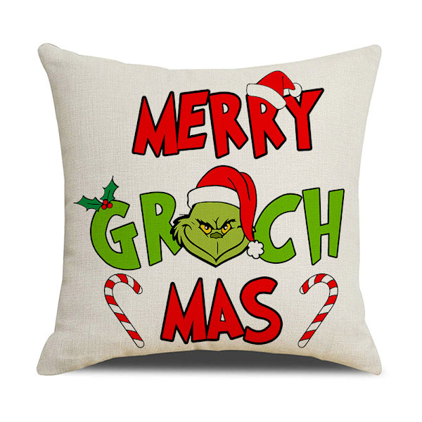 4 st Grinch-kuddfodral för jul, inomhusdekor (18x18 tum)