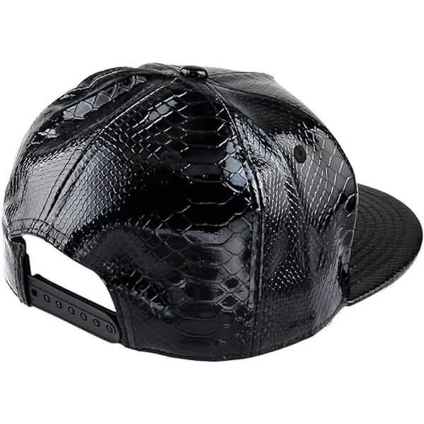 Unisex Snapback-hatte, justerbar Hip Hop-kasket med flad skygge (sort)